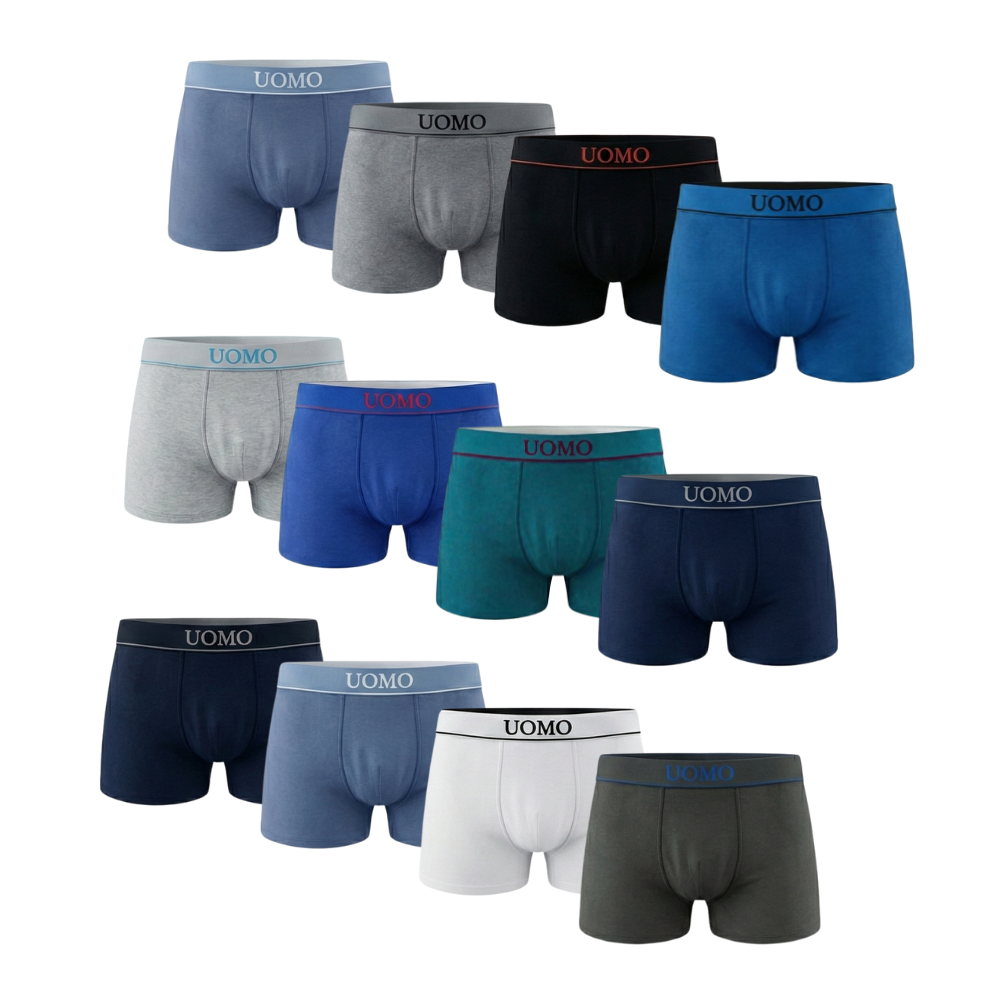 IDOLIKA - Pack 12 - Boxer para hombre - Boxer hombre algodon - Boxer algodon hombre - Boxers para hombre - Boxers para hombre algodon