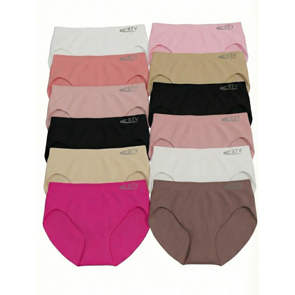 IDOLIKA - Pack 12 - Bragas mujer - Bragas sin costura - Bragas para mujer - Bragas Mujeres