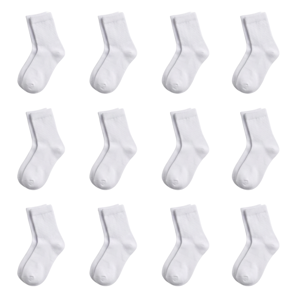 IDOLIKA - 12 Pares - Calcetines algodon altos - Calcetines de algodon - Calcetines de algodon hombre - Calcetines altos - Calcetines alto hombre - Calcetines altos hombre - Talla 40/46