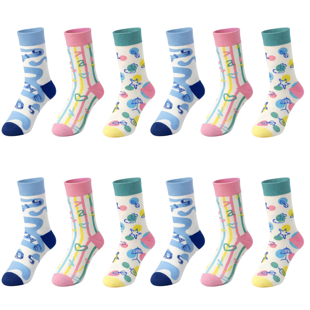 Idolika - Calcetines divertidos mujer - Calcetines dibujos mujer - Calcetines algodon - Talla 35/40